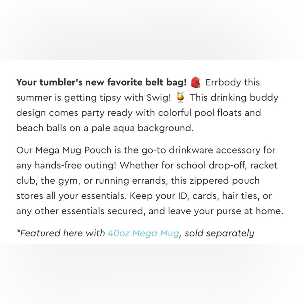 Swig Life Mega Mug Pouch, neoprene zippered bag - Picture 6 of 8